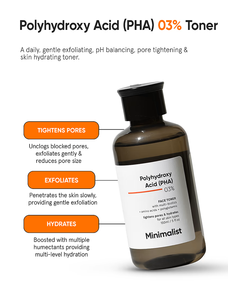 Alternative view of Polyhydroxy Acid (PHA) 3% Face Toner – Gentle Exfoliation for Radiant Skin