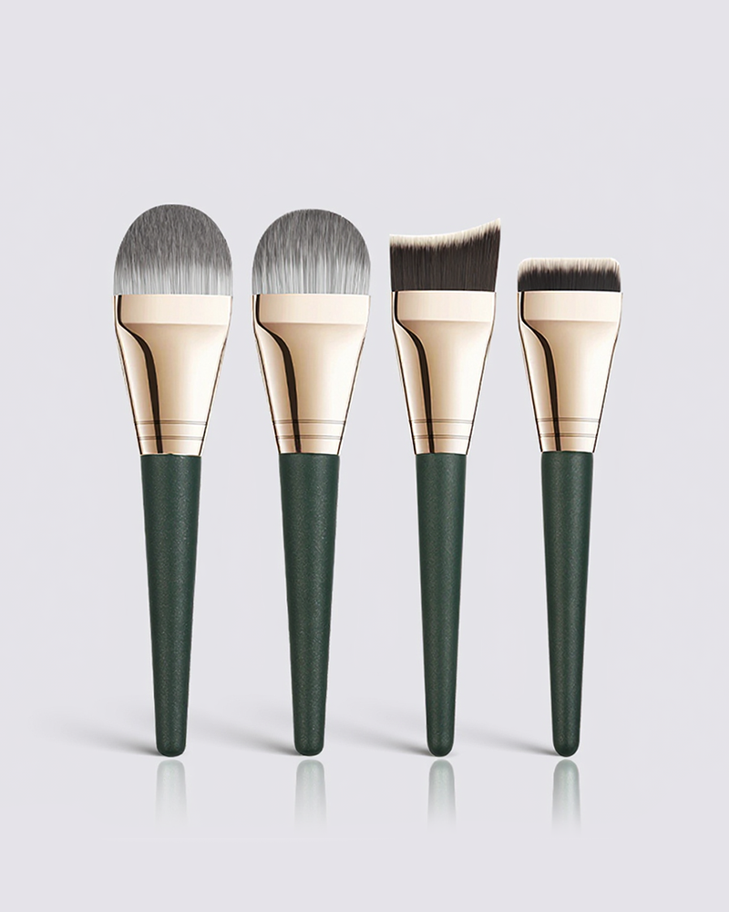 4 PCS Vegan Body Mask & Foundation Brush Set – Synthetic Hair Buffing Brushes for Liquid & Cream Cosmetics