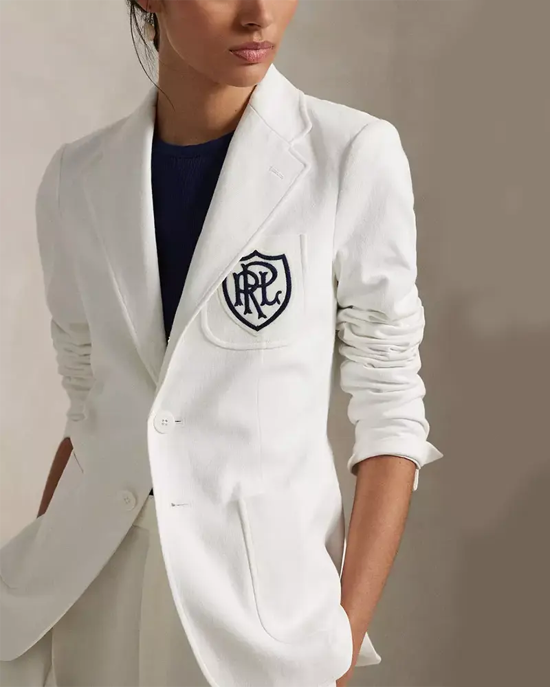 Polo Ralph Lauren White Jacket with Logo Embroidery