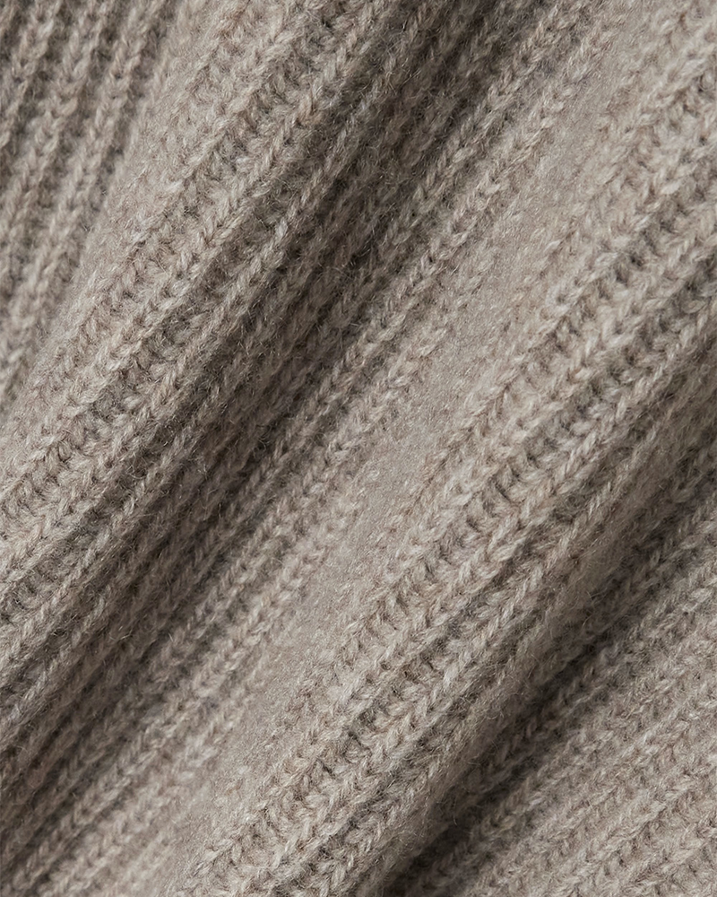Alternative view of Brunello Cucinelli Hooded Ribbed Cashmere Half-zip Sweater