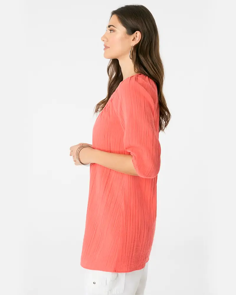 Alternative view of Lace Trim Popover Blouse
