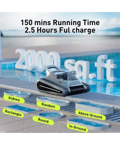 Seauto Crab Pro Cordless Robotic Cleaner, for Inground Pools up to 2000 Sq. ft - Image 2