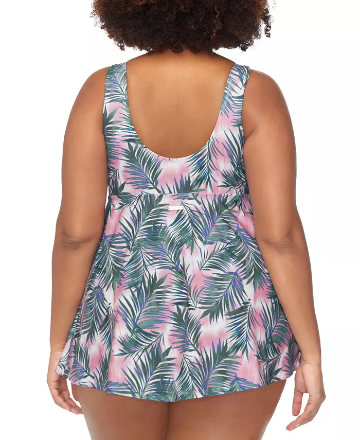 Alternative view of Trendy Plus Size Lucia Printed Twist-Front Swimdress