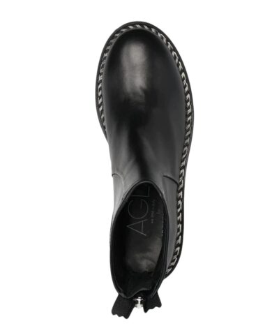 AGL Black Contrast-Stitch Boots - Image 4