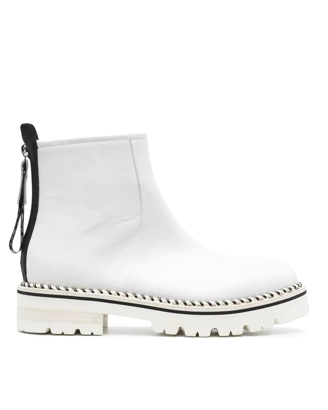 AGL White Contrast-Stitch Boots-20247368