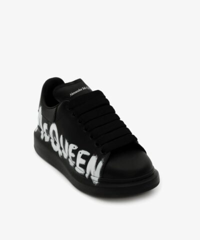 Alternative view of Alexander McQueen Mcqueen Graffiti Oversized Sneaker in Black/White