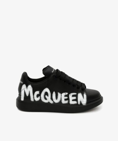 Alexander McQueen Mcqueen Graffiti Oversized Sneaker in Black/White-20242888