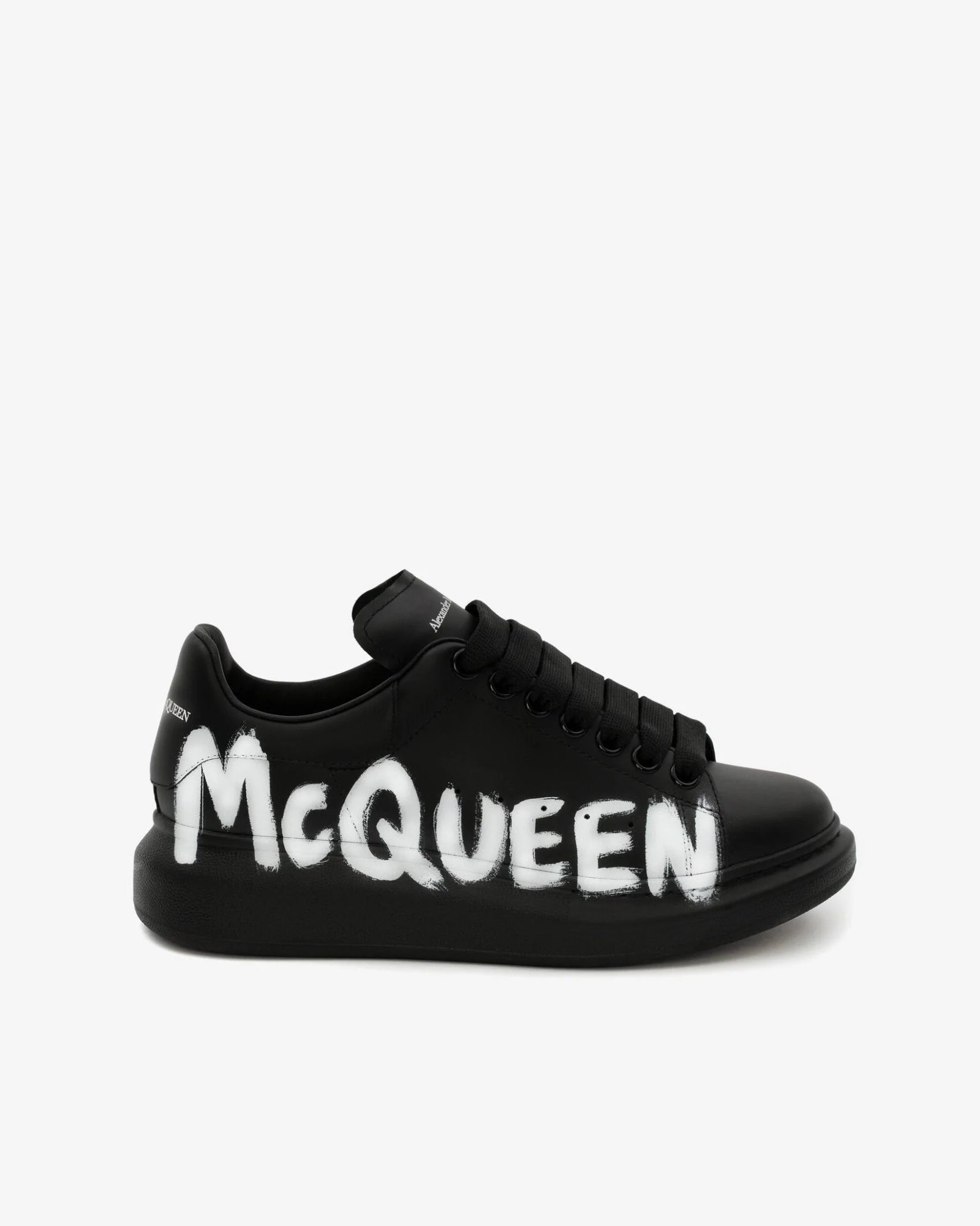 Alexander McQueen Mcqueen Graffiti Oversized Sneaker in Black/White-20242888