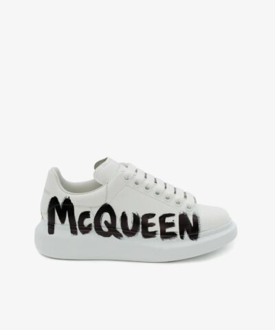 Alexander McQueen Mcqueen Graffiti Oversized Sneaker in White/black-20242906