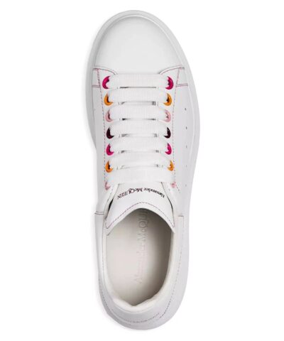 Alexander McQueen White Rainbow Eyelets Oversized Sneakers - Image 3