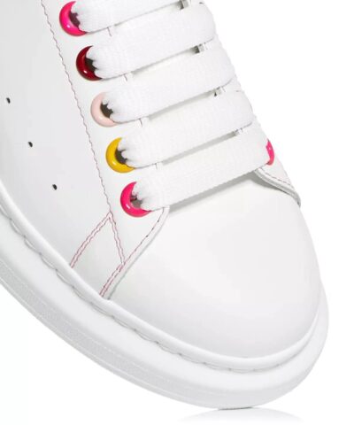 Alexander McQueen White Rainbow Eyelets Oversized Sneakers - Image 6