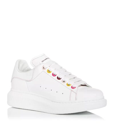 Alexander McQueen White Rainbow Eyelets Oversized Sneakers - Image 7