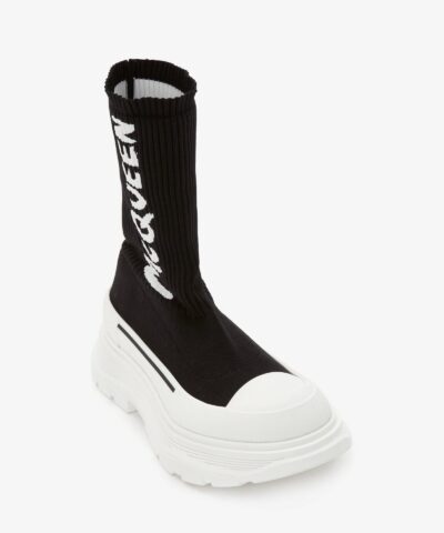 Alexander Mcqueen Graffiti Knit Tread Slick Boot - Image 4