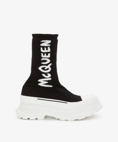 Alexander Mcqueen Graffiti Knit Tread Slick Boot-20237073