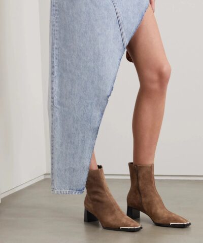 Alexander Wang Mascha Embellished Suede Ankle Boots - Image 4