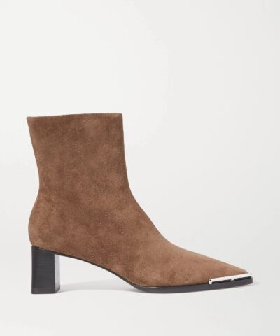 Alexander Wang Mascha Embellished Suede Ankle Boots-20263081