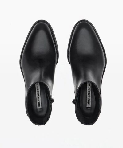Alexander Wang Sanford Logo-Print Leather Ankle Boots - Image 6
