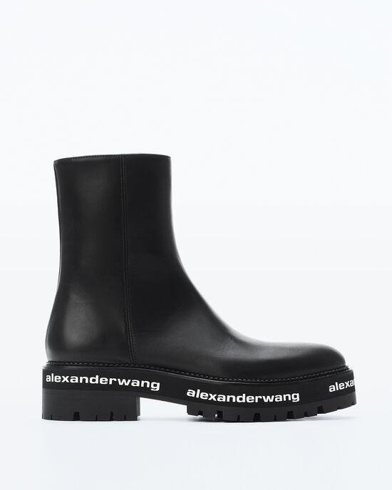 Alexander Wang Sanford Logo-Print Leather Ankle Boots-20247292