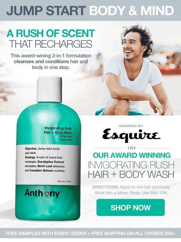 Alternative view of Anthony Invigorating Rush Hair and Body Wash