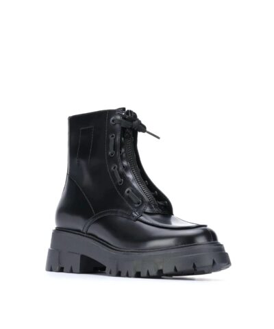 Ash Black Lynch Front Zip Chunky Boots - Image 3