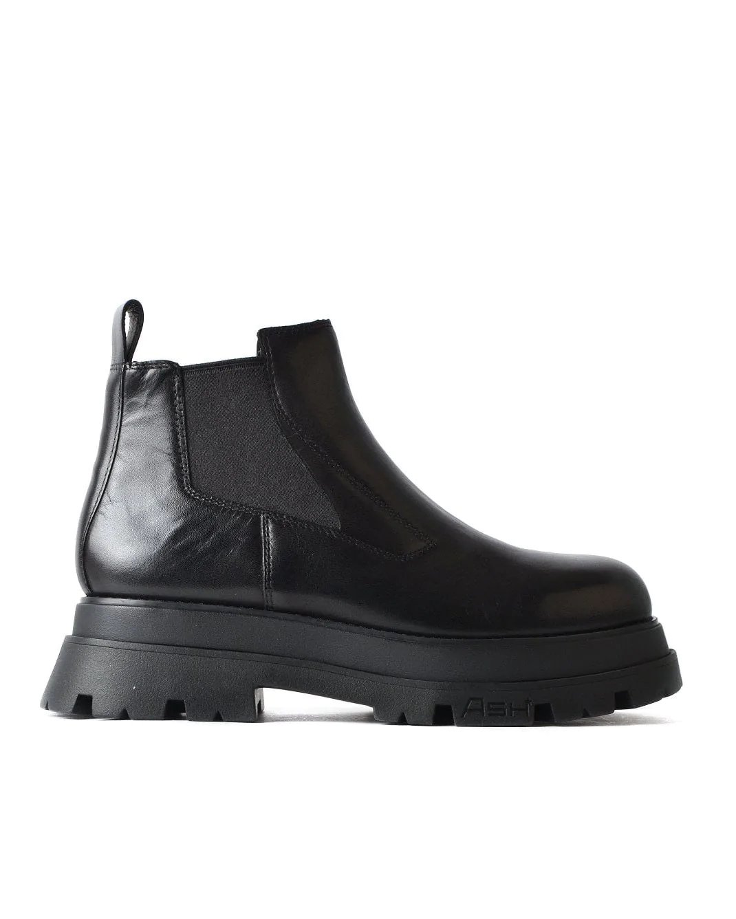 Ash Edition Black Leather Ankle Boots-20237326