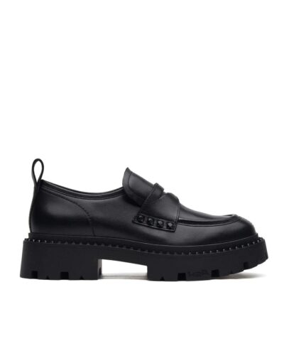 Ash Genial Bis Loafers In Black Leather-20237334