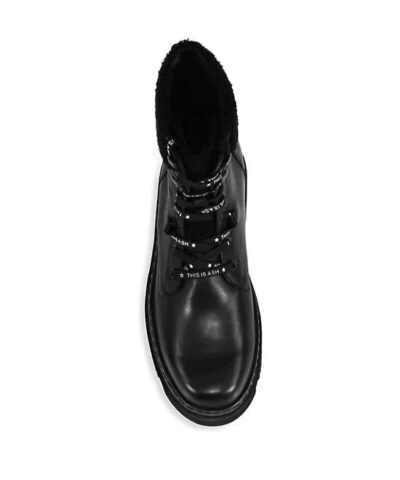 Ash Siberia Faux Fur & Leather Combat Boots - Image 5