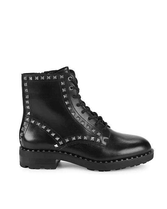 Ash Wolf Studded Leather Combat Boots-20262263