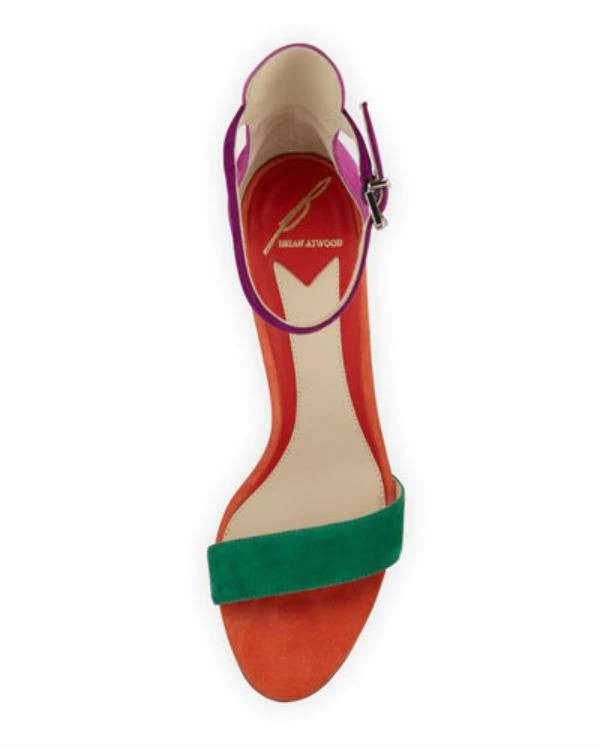 Alternative view of B Brian Atwood Roberta Suede Wedge Sandal, Orange