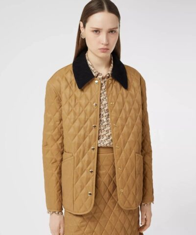 Burberry Corduroy Collar Diamond Quilted Jacket 20262067 1