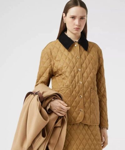 Burberry Corduroy Collar Diamond Quilted Jacket-20262067