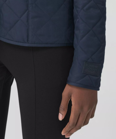 Burberry Corduroy Collar Diamond Quilted Jacket In Midnight 20237189 5