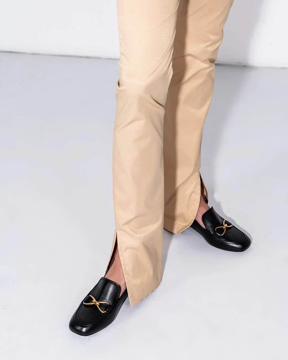 Alternative view of By Far Black Lino 35 Leather Loafers