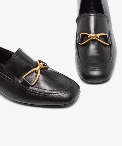 By Far Black Lino 35 Leather Loafers 20249514 2