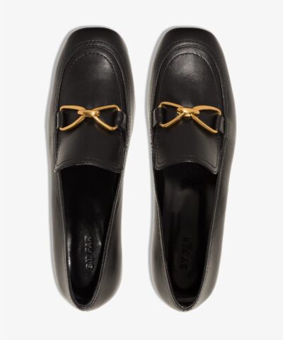 By Far Black Lino 35 Leather Loafers 20249514 3