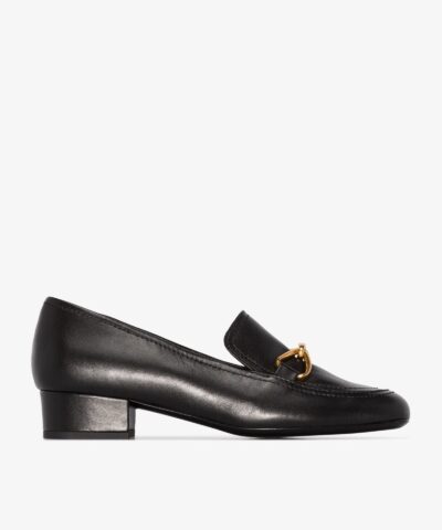 By Far Black Lino 35 Leather Loafers-20249515
