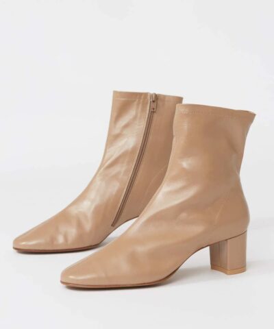 By Far Sofia Leather Ankle Boots In Nude 20236951 1