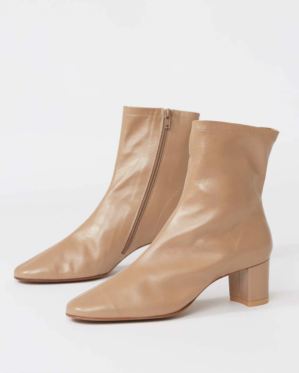 Alternative view of By Far Sofia Leather Ankle Boots In Nude