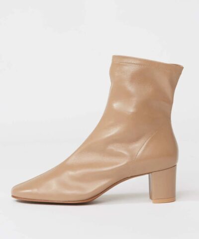 By Far Sofia Leather Ankle Boots In Nude 20236951 5