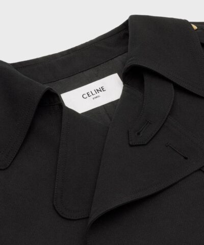 Celine Trench Coat In Wool Gabardine And Cotton Black 20250019 2