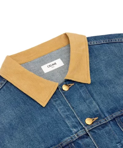Celine Trucker Jacket In Dark Union Wash Denim 20282833 2