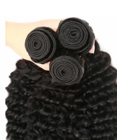 Cranberry Brazilian Virgin Curly Hair 3 Bundles With 4*4 Lace Closure - Image 5