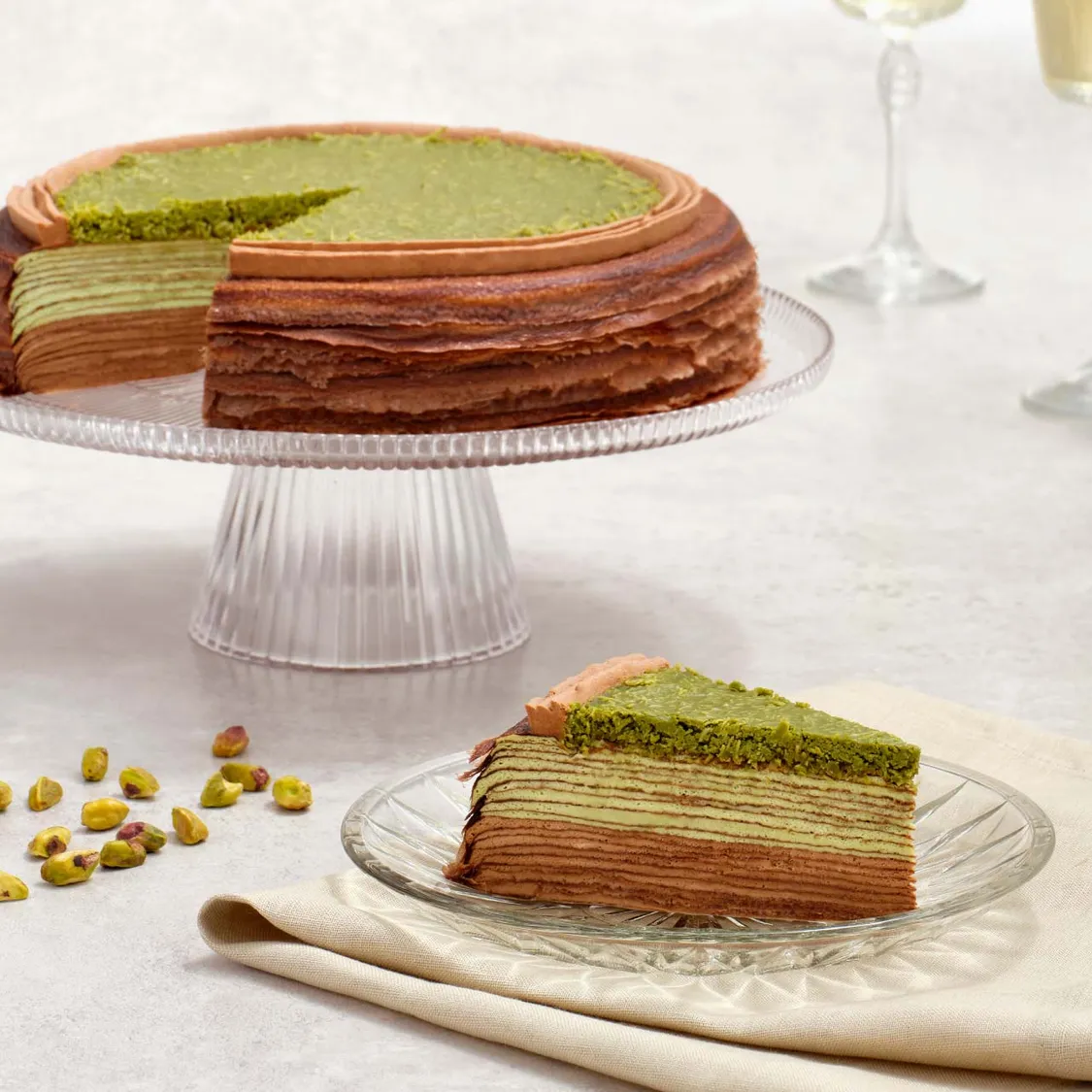 Dubai Chocolate Mille Crêpes - 9 inch (Serves 10-14)-209