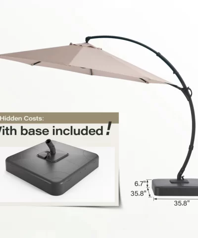 Ebonique Cantilever Umbrella with Base Included - Image 4
