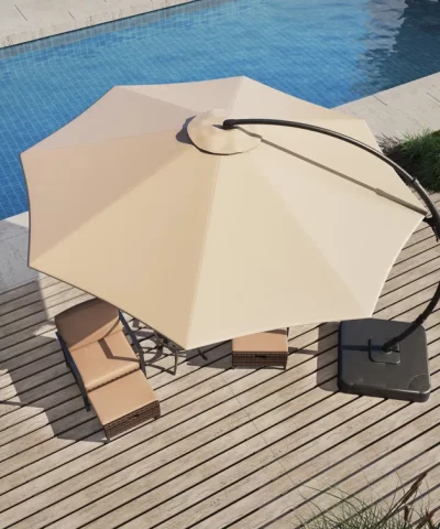 Ebonique Cantilever Umbrella with Base Included - Image 10