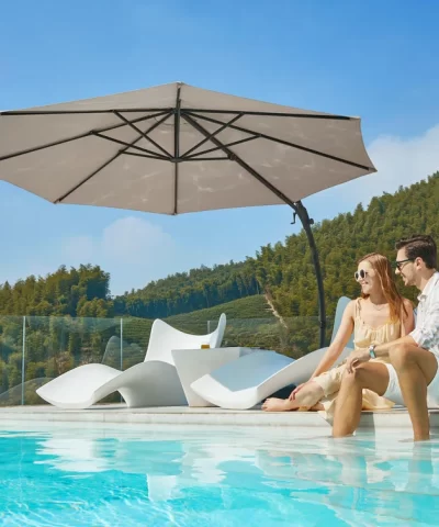 Ebonique Cantilever Umbrella with Base Included - Image 12
