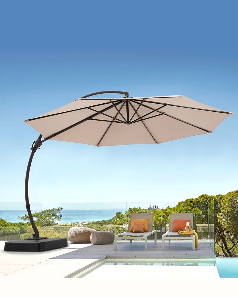 EboniqueCantileverUmbrellawithBaseIncluded