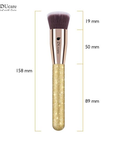 Golden Flat Top Foundation Kabuki Face Make Up Brushes - Image 3
