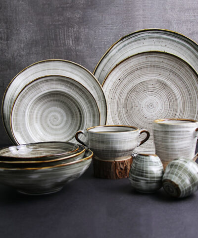 Western Nordic Style Porcelain Dinnerware in Gray