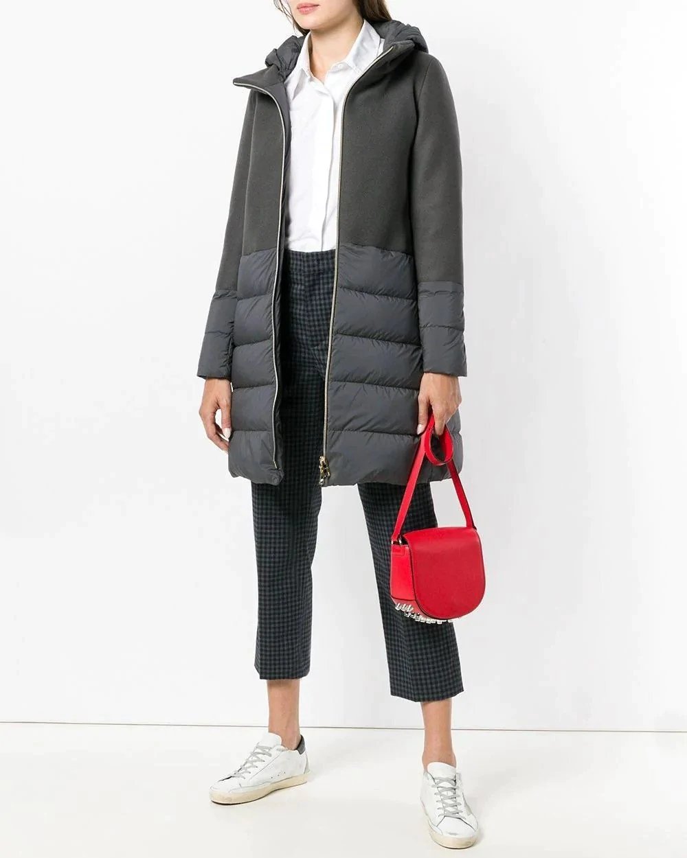 Alternative view of Herno Nuage Lightweight Mixed Media Down Coat In Grey